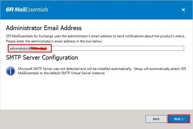 install gfi mailessentials smtp