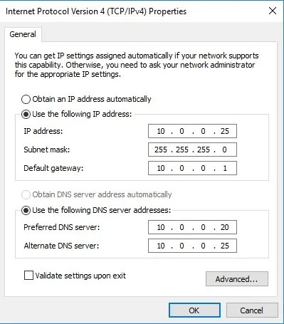 internet protocol properties