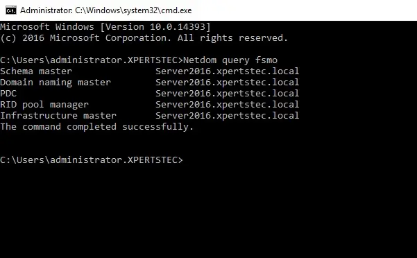 netdom query fsmo 2016