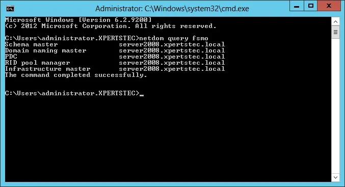 netdom query fsmo server 2008