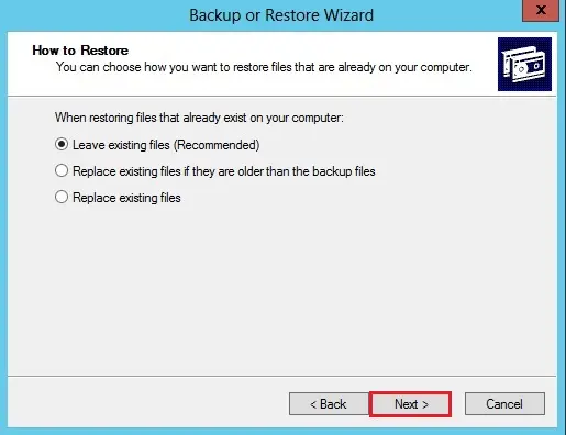 ntbackup how to restore