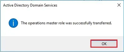 operations master transferred role