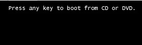 press any key to boot cd or dvd