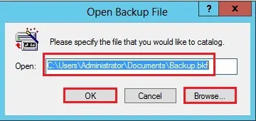 run command open backup file