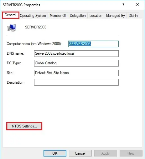 server 2003 ntds global catalog