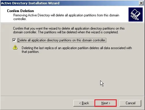 server 2003 removing active directory