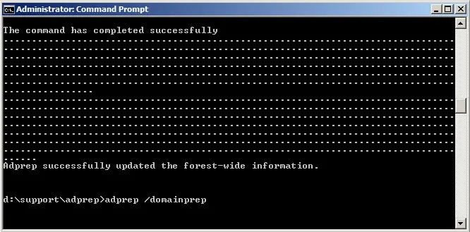 server 2008 domainprep command