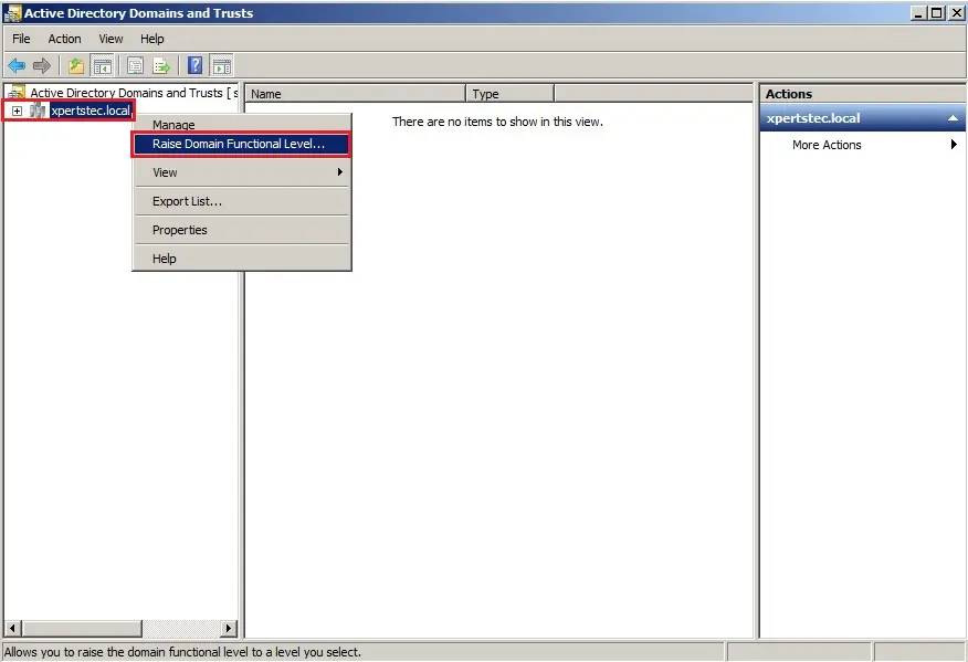 server 2008 raise domain functional level