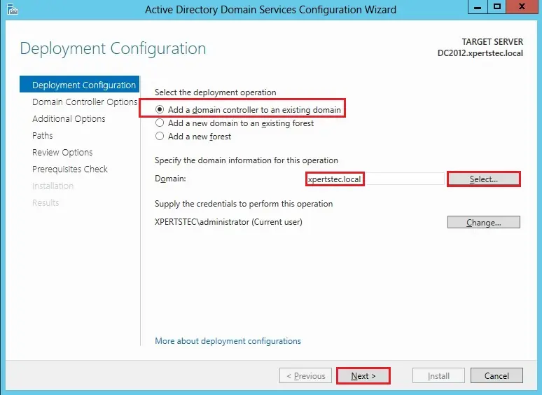 server 2012 deployment configuration