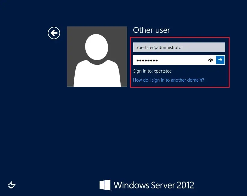 server 2012 domain login