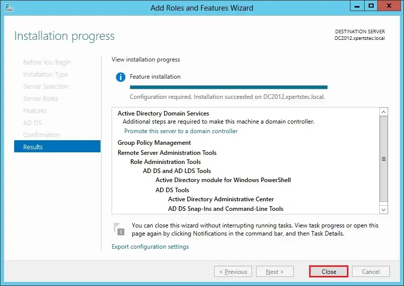 server 2012 installation selections