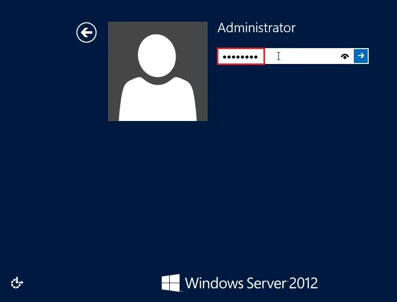 server 2012 login screen