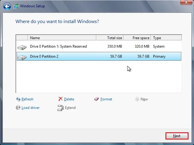 server 2012 setup create partitions