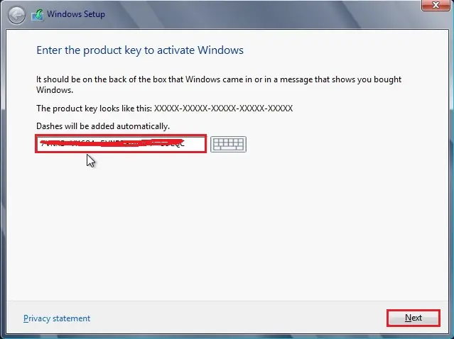 server 2012 setup enter product key