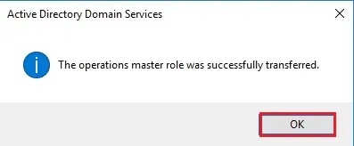 server 2016 operational master transferred