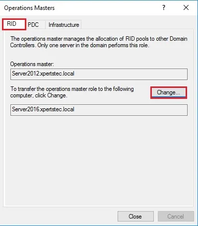 server 2016 operations master rid