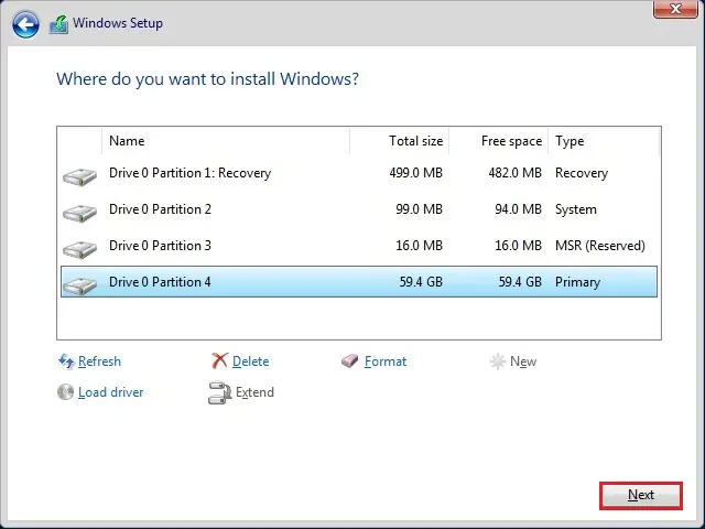 server 2019 setup create partition