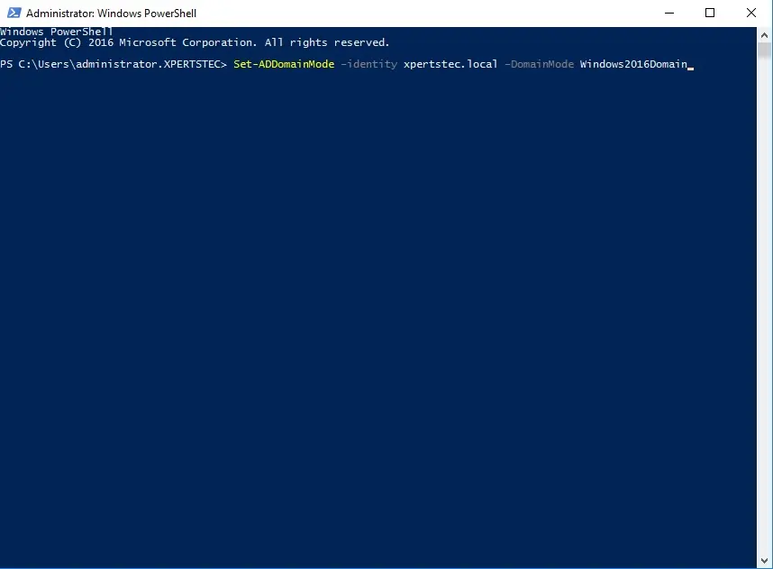 set-addomainmode powershell command