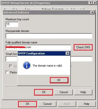 smtp advanced delivery server 2008