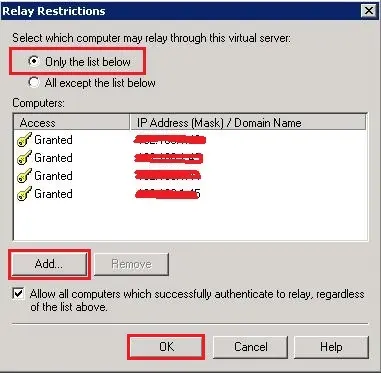 smtp relay redirection server 2008