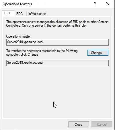 active directory 2019 operations masters RID