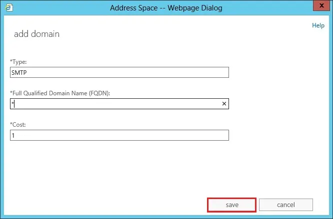 add domain send connector