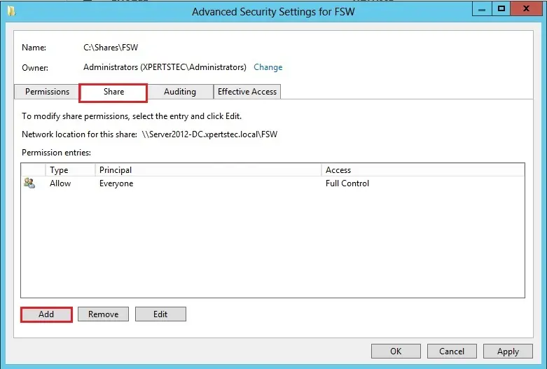 advanced security settings 