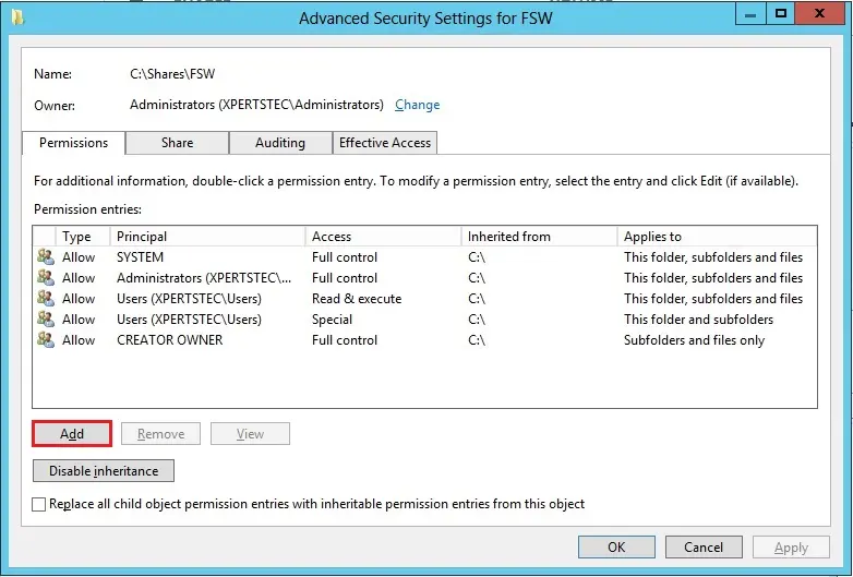 advanced security settings