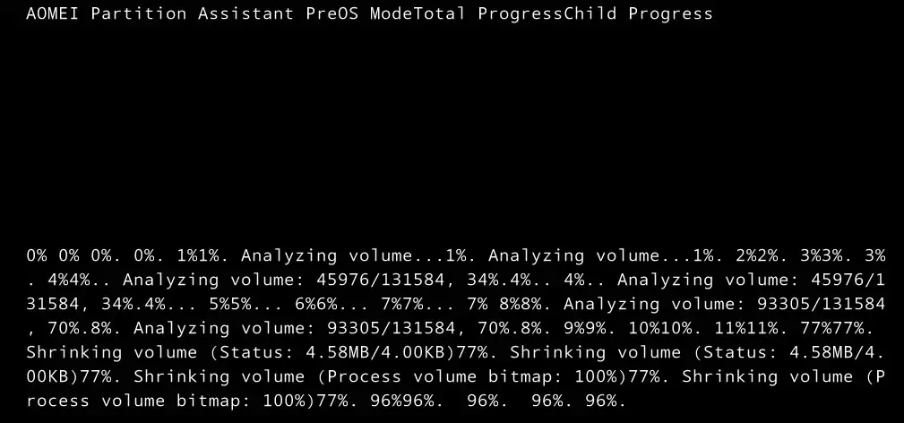 amoi partition assistant progress