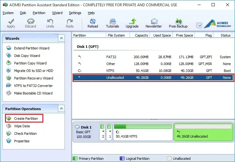 aomei partition assistant 5.2