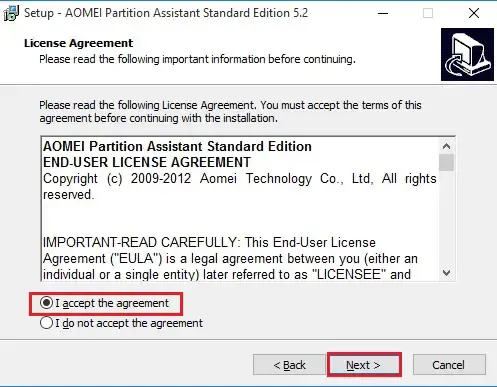 aomei partition assistant license agreement