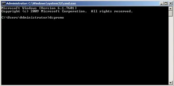 command prompt dcpromo