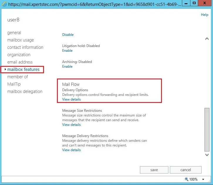 configure email forwarding