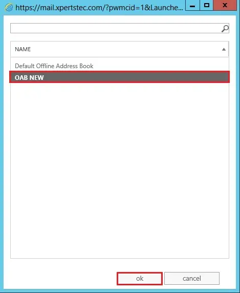 default offline address book 