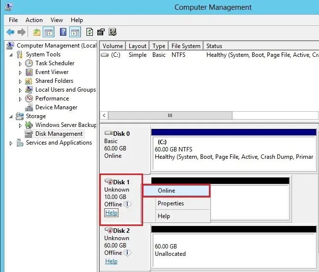 disk management online