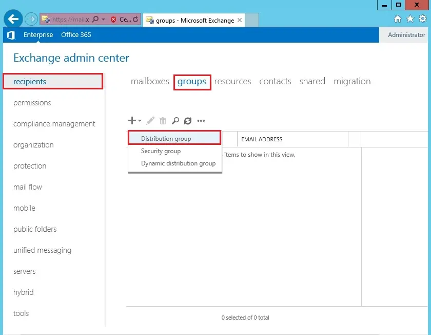 distribution group exchange 2013