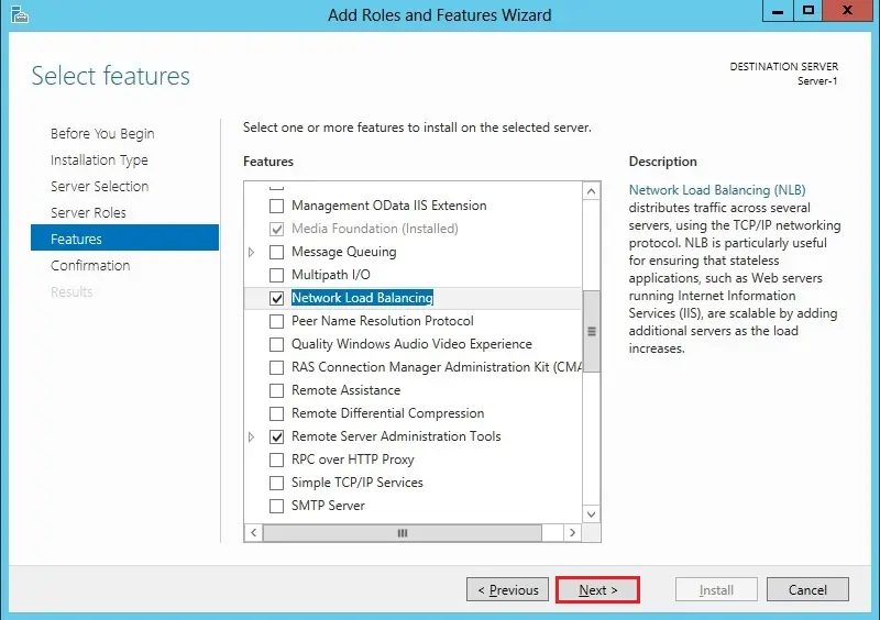 enable network load balancing feature