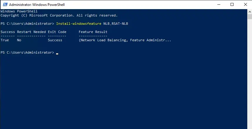 enable network load balancing powershell command