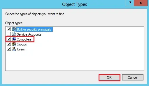 enter the object name type