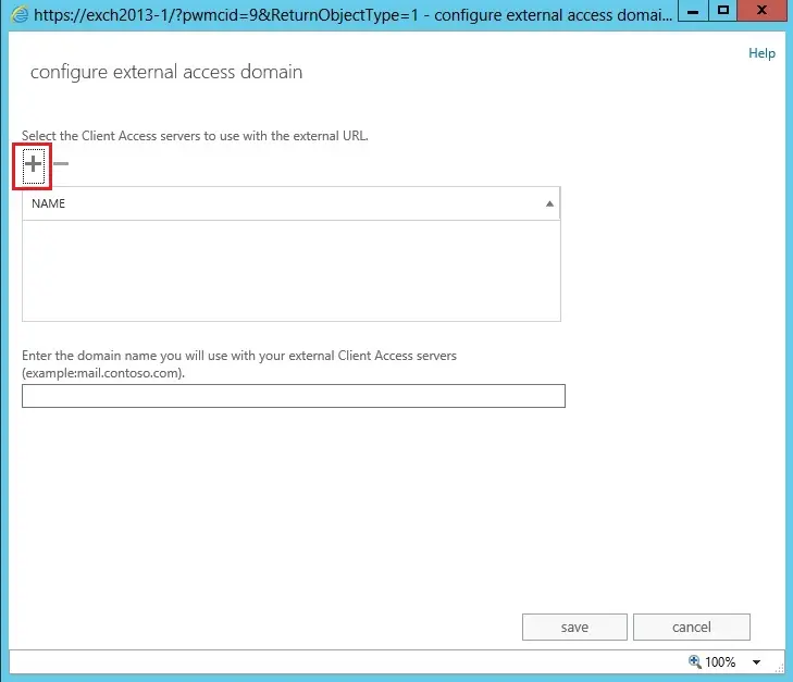 exchange 2013 external access domain