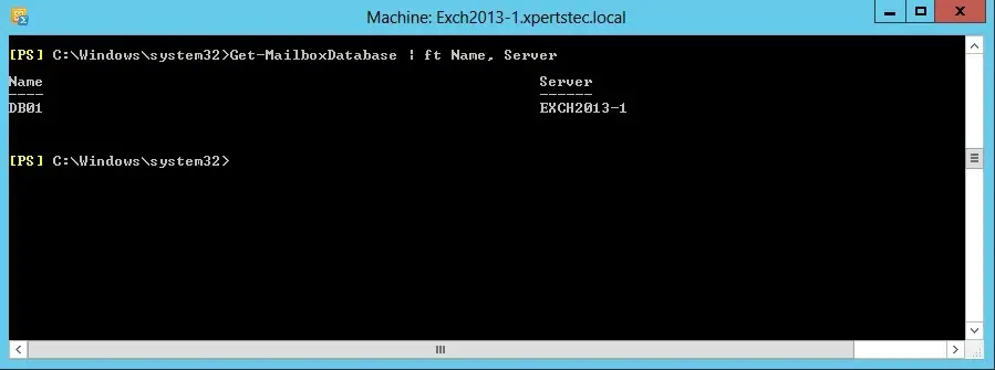 exchange 2013 get mailbox database command