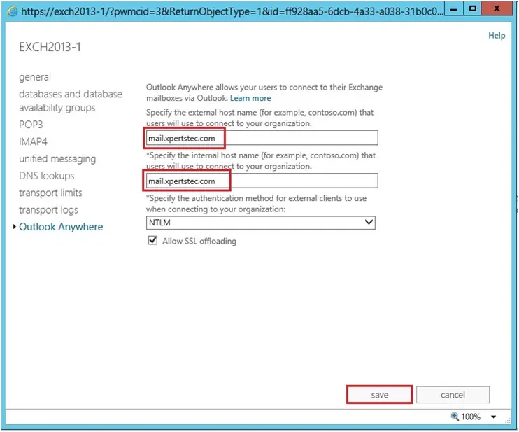 exchange 2013 outlook anywhere