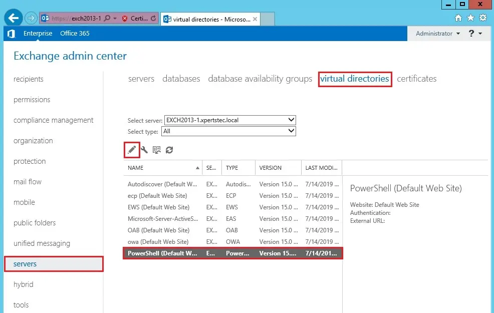 exchange 2013 virtual directory powershell