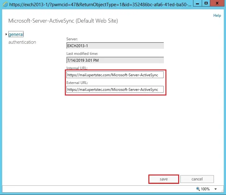 exchange 2013 virtual directory activesync