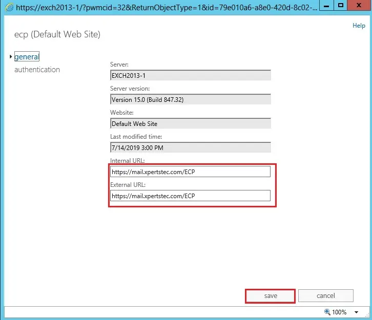 exchange 2013 virtual directory ecp