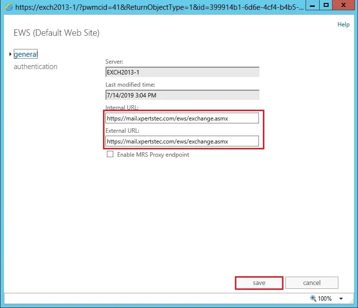 exchange 2013 virtual directory ews