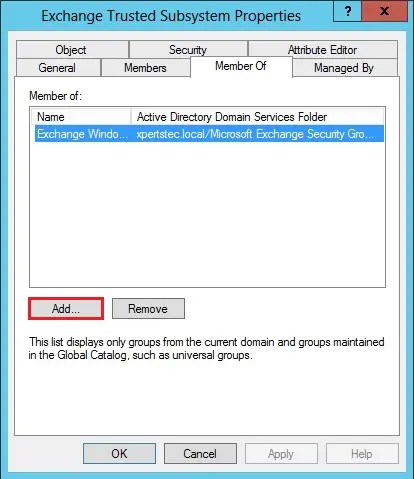 exchange trusted subsystem properties