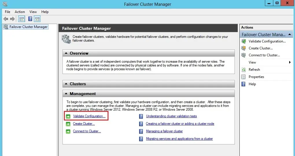 failover cluster manager