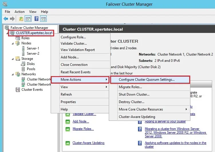 failover cluster manager