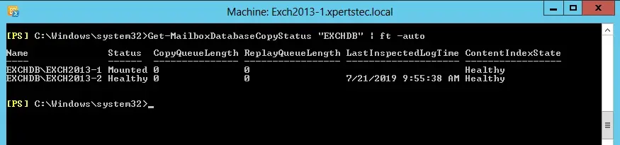 get mailboxdatabasecopystatus powershell command